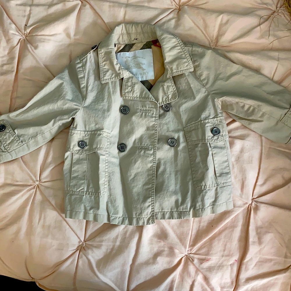 Beige Burberry trench coat for 12 months old